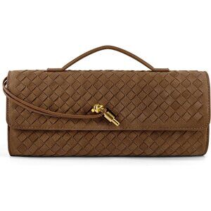 Stylish 12-Inch Woven Handbag with Adjustable Strap - Ideal for All Occasions